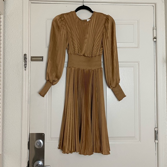 A.L.C. Leah II Mini Dress in Toffee Brown Size 0 - Picture 7 of 11